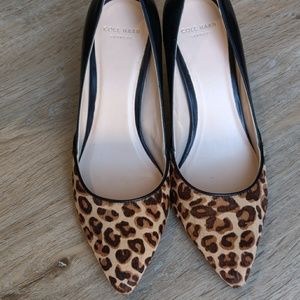 Cole haan textute block leopard heels